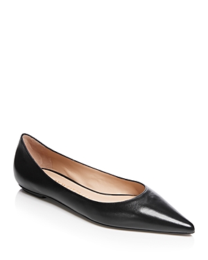 Shop Stuart Weitzman Women's Emilia Slip On Pointed Toe Flats In Black