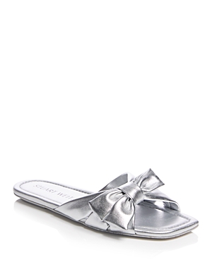 Stuart Weitzman Women's Sofia Slip On Bow Slide Sandals