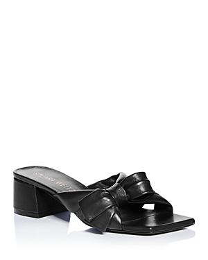 Shop Stuart Weitzman Women's Sofia 45 Slip On Bow Sandals In Black