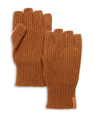 Vince Boiled Cashmere Fingerless Gloves In Brown