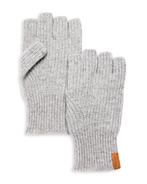 Vince Boiled Cashmere Fingerless Gloves In Heather Gray