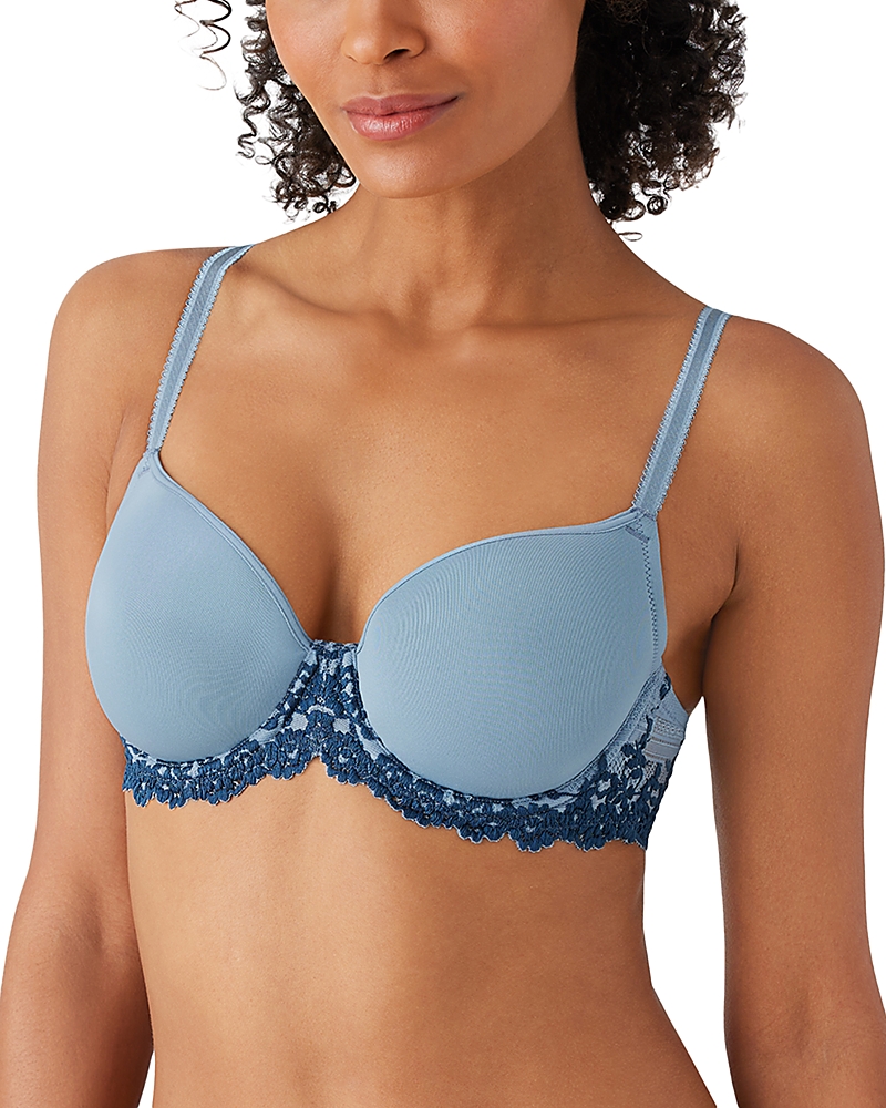 Wacoal Embrace Lace Contour Bra In Winward Blue/ Titan
