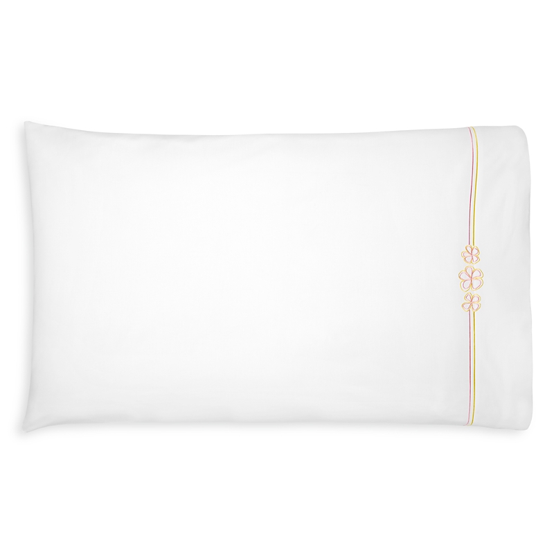 Sferra Fiorina Pillow Case, Standard In White/carnation
