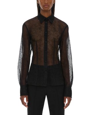 Helmut Lang - Seamed Sheer Button Front Shirt