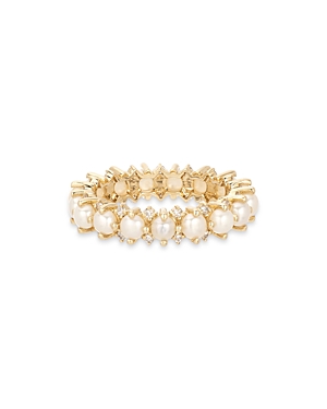 Adina Reyter 14K Yellow Gold Pearl & Diamond Eternity Ring