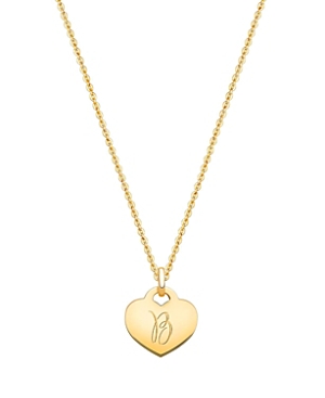 Tiny Blessings Girls' 14k Gold Baby Heart & Engraved Initial 13-14 Necklace - Baby, Little Kid, Big Kid In 14k Gold - B