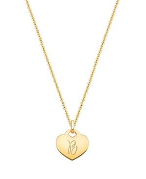 TINY BLESSINGS GIRLS' 14K GOLD BABY HEART & ENGRAVED INITIAL 13-14 NECKLACE - BABY, LITTLE KID, BIG KID