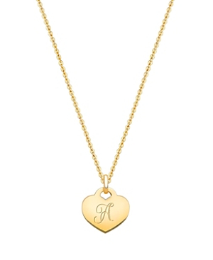 Tiny Blessings Girls' 14k Gold Baby Heart & Engraved Initial 13-14 Necklace - Baby, Little Kid, Big Kid In 14k Gold - A