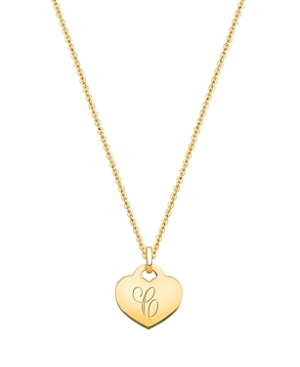 Tiny Blessings Girls' 14k Gold Baby Heart & Engraved Initial 13-14 Necklace - Baby, Little Kid, Big Kid In 14k Gold - C