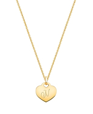 Tiny Blessings Girls' 14k Gold Baby Heart & Engraved Initial 13-14 Necklace - Baby, Little Kid, Big Kid In 14k Gold - N