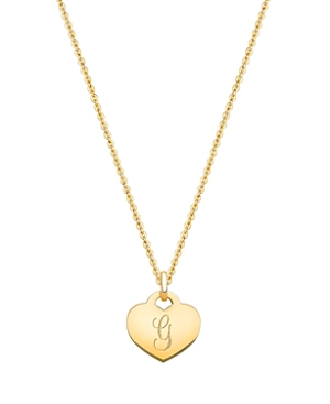 Tiny Blessings Girls' 14k Gold Baby Heart & Engraved Initial 13-14 Necklace - Baby, Little Kid, Big Kid In 14k Gold - G
