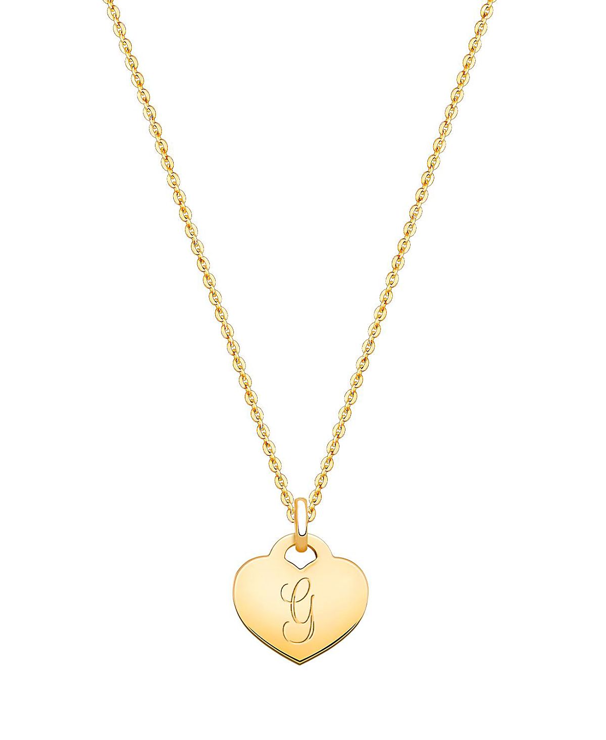 Tiny Blessings Girls' 14K Gold Baby Heart & Engraved Initial 13-14" Necklace - Children