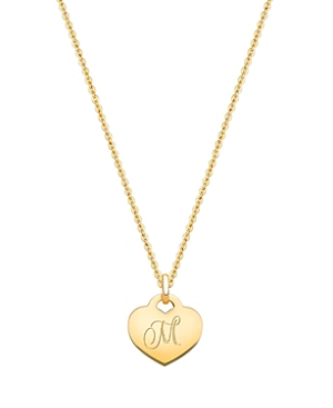 Tiny Blessings Girls' 14k Gold Baby Heart & Engraved Initial 13-14 Necklace - Baby, Little Kid, Big Kid In 14k Gold - M
