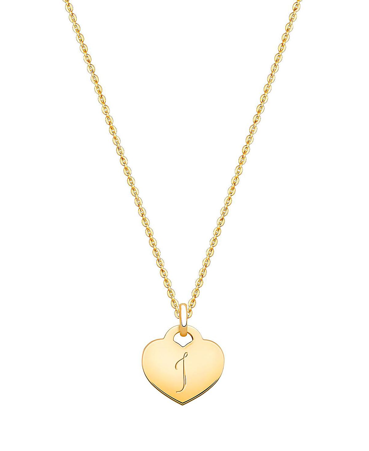 Tiny Blessings Girls' 14K Gold Baby Heart & Engraved Initial 13-14" Necklace - Children