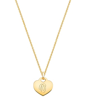 Tiny Blessings Girls' 14k Gold Baby Heart & Engraved Initial 13-14 Necklace - Baby, Little Kid, Big Kid In 14k Gold - O