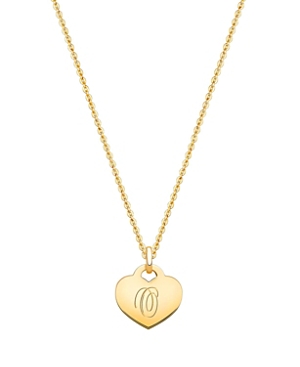 TINY BLESSINGS GIRLS' 14K GOLD BABY HEART & ENGRAVED INITIAL 13-14 NECKLACE - BABY, LITTLE KID, BIG KID