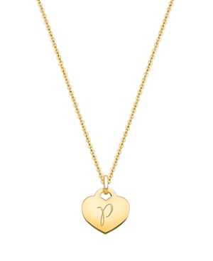 Tiny Blessings Girls' 14k Gold Baby Heart & Engraved Initial 13-14 Necklace - Baby, Little Kid, Big Kid In 14k Gold - P