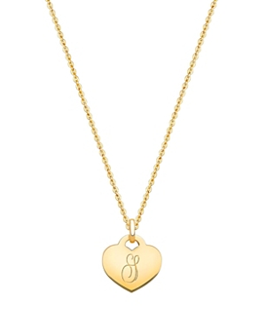 Tiny Blessings Girls' 14k Gold Baby Heart & Engraved Initial 13-14 Necklace - Baby, Little Kid, Big Kid In 14k Gold - S