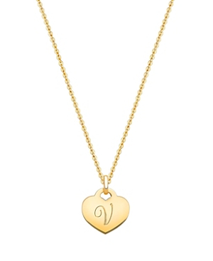 Tiny Blessings Girls' 14k Gold Baby Heart & Engraved Initial 13-14 Necklace - Baby, Little Kid, Big Kid In 14k Gold - V