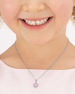  Girls' Sterling Silver Blissful Heart 13-14" Necklace - Children