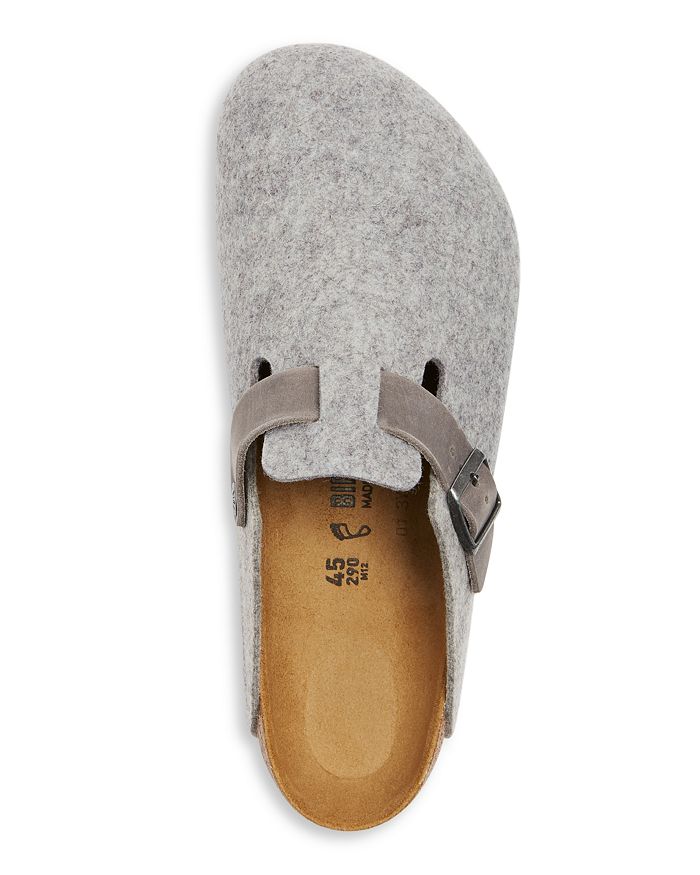Birkenstock Men's Boston Clogs In Gray Wool