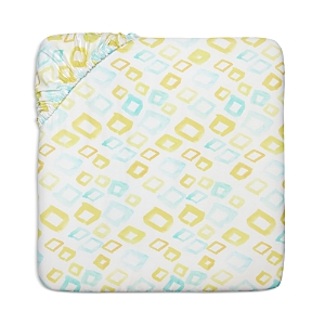 Sferra Geometrico Fitted Sheet, Full In Aqua