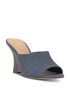 Vince Camuto Women's Vilty Sculpted Slip-on Wedge Sandals In Blue