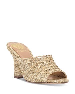 Vince Camuto Women's Vilty Sculpted Slip-on Wedge Sandals In Straw