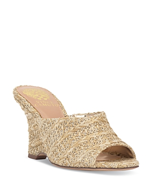 Shop Vince Camuto Women's Vilty Slip On High Heel Sandals In Straw