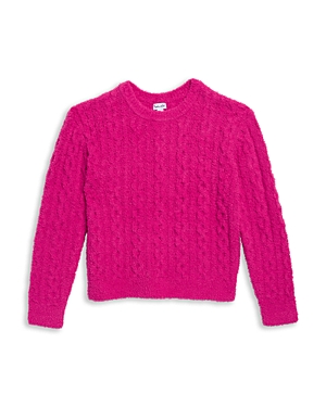 Splendid Girls' Fuzzy Cable Sweater - Big Kid In Hot Pink