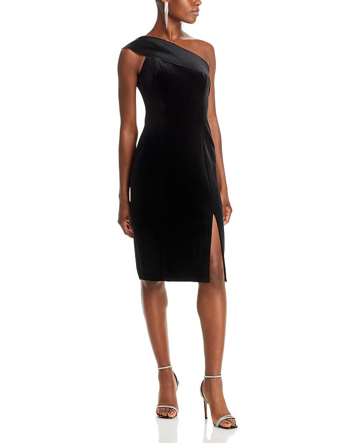 Eliza j one shoulder new arrivals velvet dress