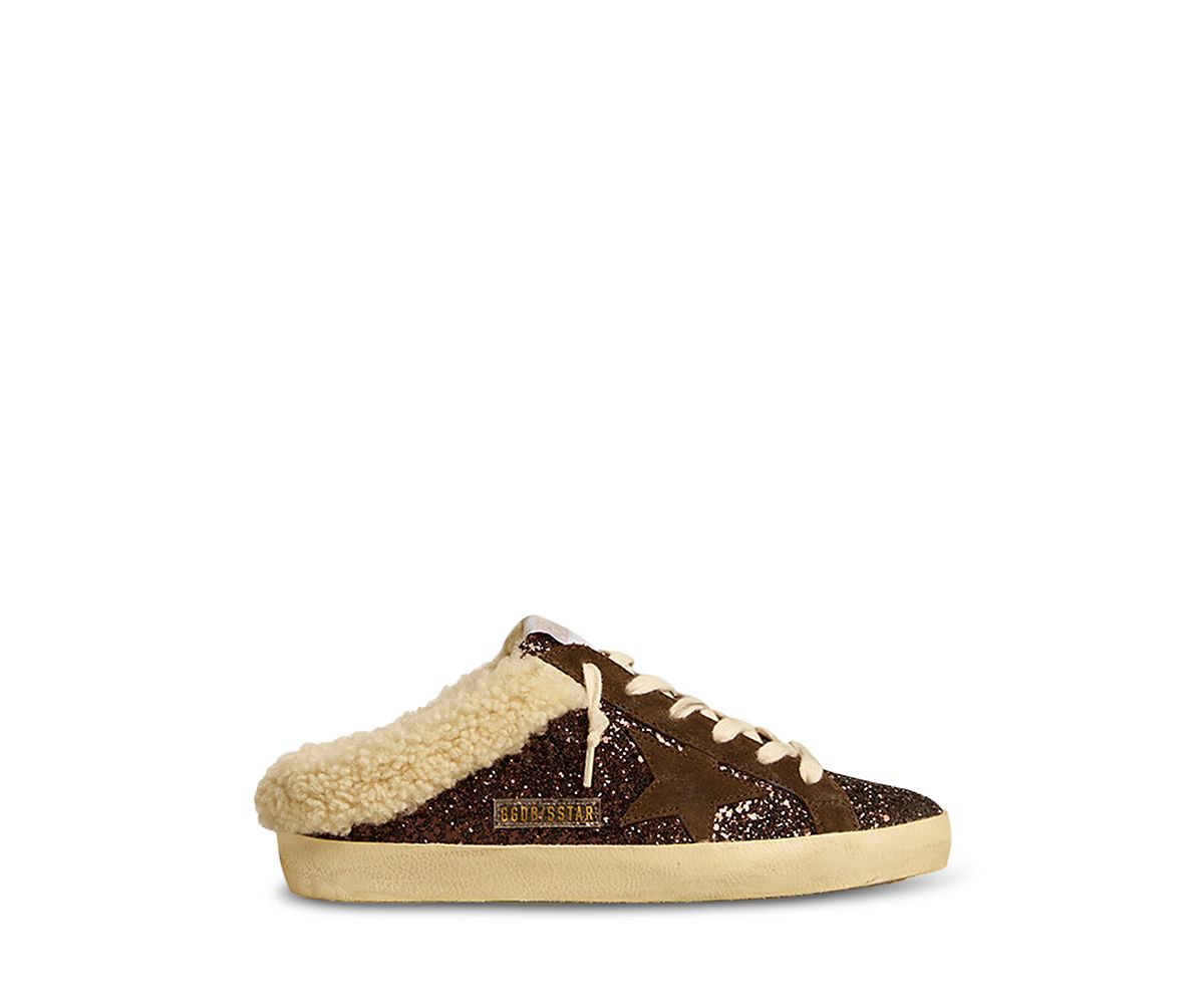 Golden Goose Women's Super-Star Glitter Shearling Mule Sneakers