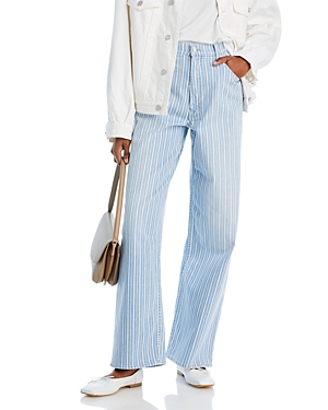 Mother High Rise Striped Spinner Jeans in Lined Up