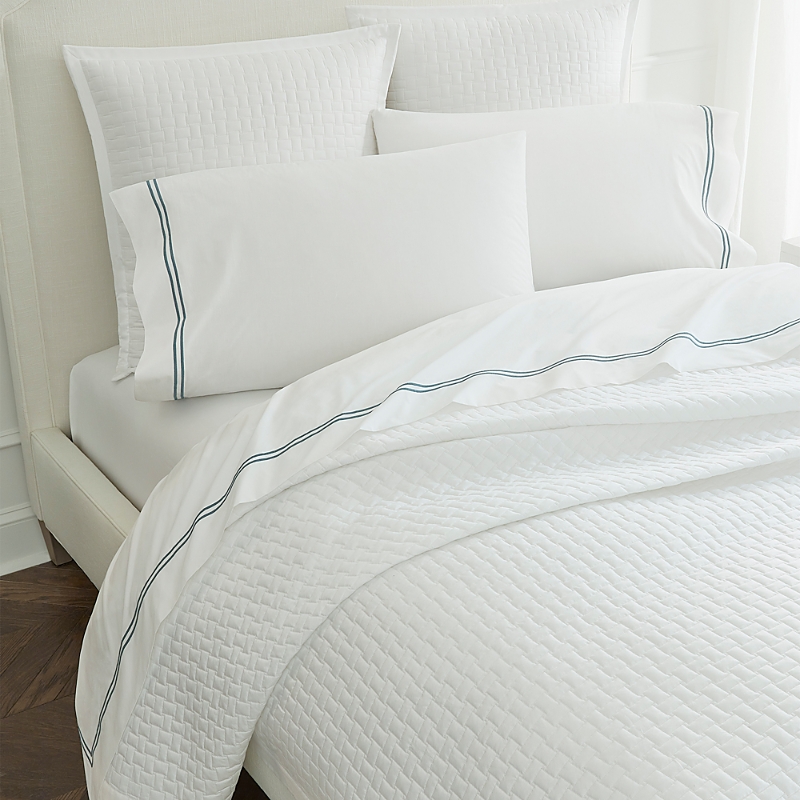 Sferra Sampietrini Quilted Sateen Euro Sham In White