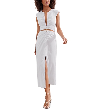 Shop Vix Solid Saori Midi Dress In Off White