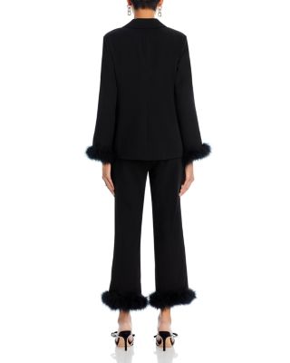 AQUA Feather Trim Blazer - Exclusive