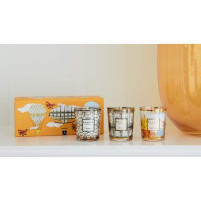 Trio of Travel Candles: Brussels-Roma-Saint Tropez