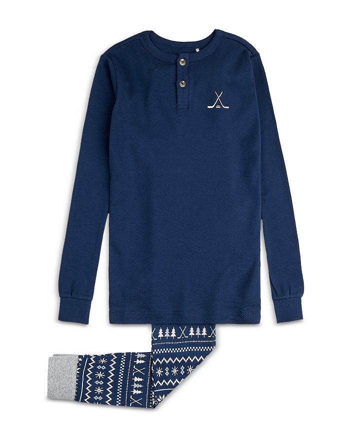petit lem Unisex Hockey Henley Knit Sleep Set Big Kid Bloomingdale's