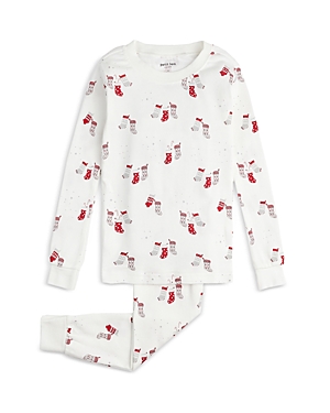 Firsts By Petit Lem Unisex Stockings Print Pajama Set - Baby In Off White