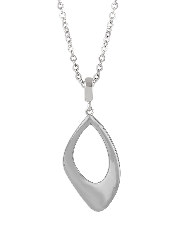 Bloomingdale's Polished Freeform Openwork Pendant Necklace In Sterling Silver, 18 In Silver