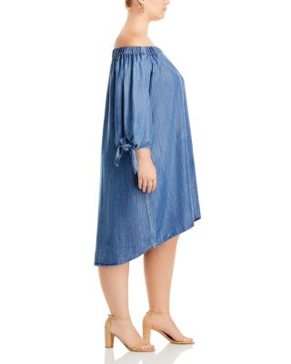 Julie Off-the-Shoulder Chambray Dress