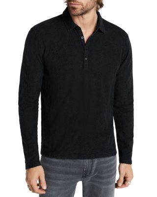 John Varvatos - Adam Long Sleeved Jacquard Polo