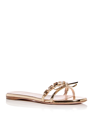 Giambattista Valli Women's Bow Embellished Slide Sandals In Gold