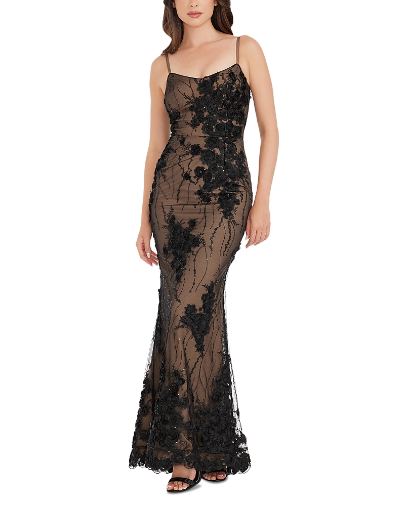 Dress The Population Giovanna Floral Sequin Mermaid Gown In Black Beige | ModeSens Dress The Population Giovanna Floral Sequin Mermaid Gown In Black Beige | ModeSens