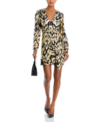 AQUA V Neck Long Sleeve Dress - 100% Exclusive | Bloomingdale's