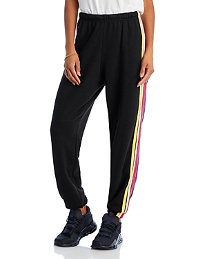 Aviator Nation Rainbow Stripe Sweatpants In Black Wonka - 100% Exclusive