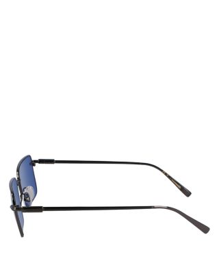 Prisma Rectangular Metal Sunglasses, 57mm