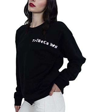 Shop Emilia George Tribeca Mom Sweatshirt In Black