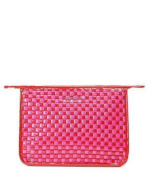 Mz Wallace Lacquered Woven Clutch In Candy Lacquer/silver