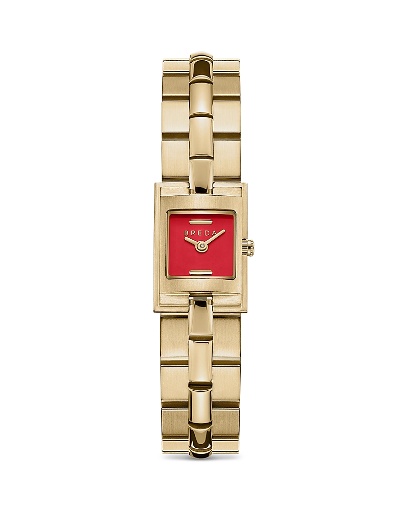 Breda Relic Metal Bracelet Quartz Analog Watch In Red, Women's At Urban Outfitters In Red/gold